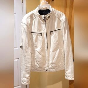 Danier white leather jacket. Size medium.